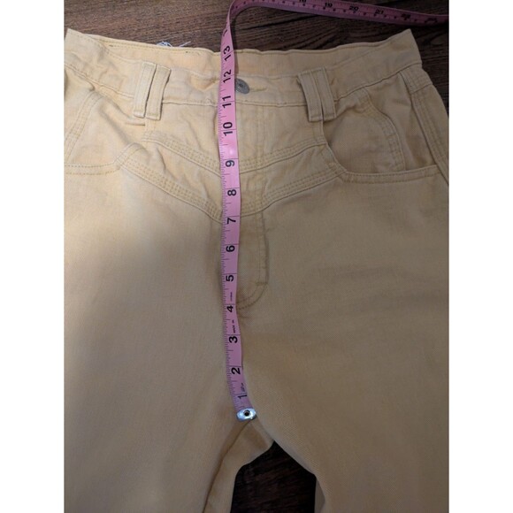 VTG 90s Roper Jeans Women 26 Yellow Bareback High Rise Western Straight Cutoff - Picture 10 of 10
